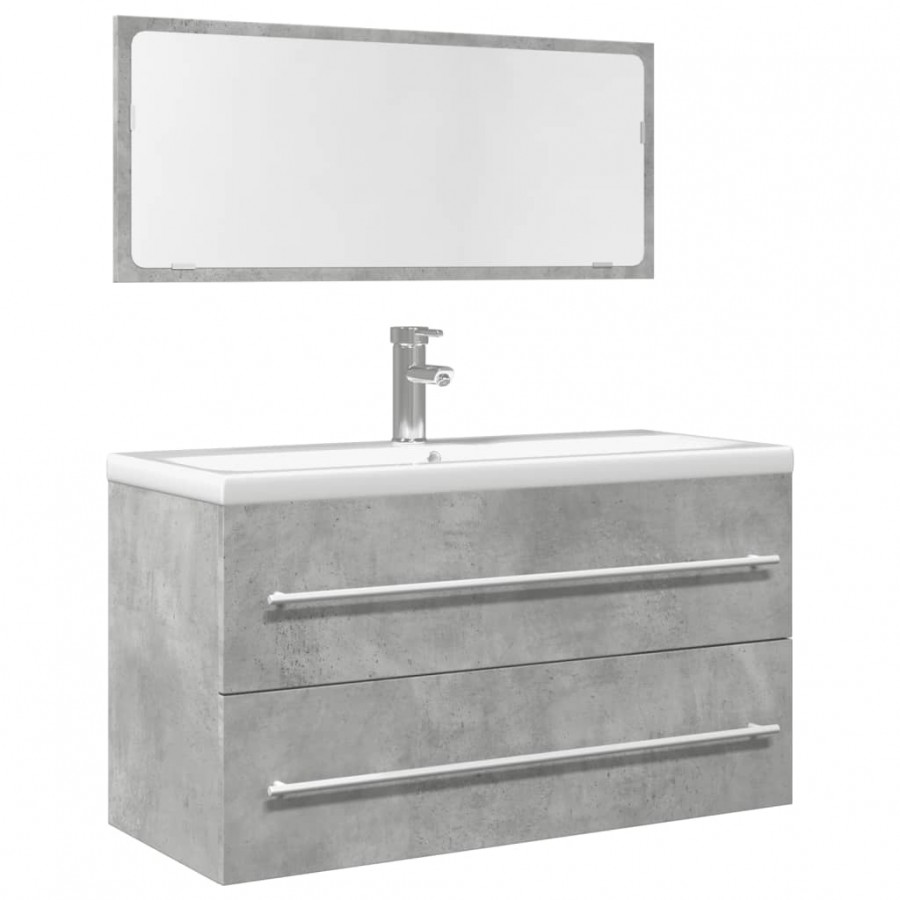 Ensemble de meubles de salle de bain 2 pcs gris béton