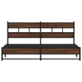 Cadre de lit en métal sans matelas chêne marron 180x200 cm