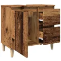 Armoire lavabo vieux bois 65x33x60 cm bois d'ingénierie