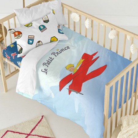 Duvet cover set HappyFriday Le Petit Prince Son Avion Multicolour Baby