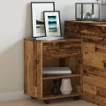 Armoire à roulettes vieux bois 46x36x59 cm bois d'ingénierie