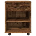 Armoire à roulettes vieux bois 46x36x59 cm bois d'ingénierie