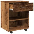 Armoire à roulettes vieux bois 46x36x59 cm bois d'ingénierie