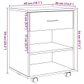 Armoire à roulettes vieux bois 46x36x59 cm bois d'ingénierie
