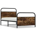 Cadre de lit sans matelas 100x200 cm chêne fumé bois ingénierie