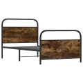 Cadre de lit sans matelas 100x200 cm chêne fumé bois ingénierie