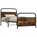 Cadre de lit sans matelas 90x200cm chêne fumé bois d'ingénierie