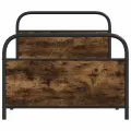 Cadre de lit sans matelas 90x200cm chêne fumé bois d'ingénierie