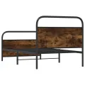 Cadre de lit sans matelas 90x200cm chêne fumé bois d'ingénierie