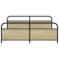 Cadre de lit en métal sans matelas chêne sonoma 193x203 cm