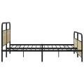 Cadre de lit en métal sans matelas chêne sonoma 193x203 cm