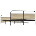 Cadre de lit en métal sans matelas chêne sonoma 193x203 cm