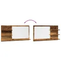 Armoire à miroir de salle de bain vieux bois bois d'ingénierie