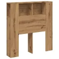 Armoire de tête de lit chêne artisanal 100x19x104,5 cm