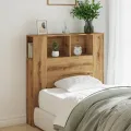 Armoire de tête de lit chêne artisanal 100x19x104,5 cm