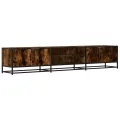 Meuble TV chêne fumé 210x35x41 cm bois d'ingénierie