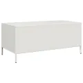 Table basse blanc 101,5x50x43,5 cm acier laminé à froid
