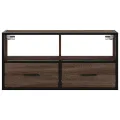 Meuble TV chêne marron 80x31x39,5 cm bois d'ingénierie et métal