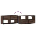 Meuble TV chêne marron 80x31x39,5 cm bois d'ingénierie et métal