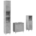 Ensemble de meubles de salle de bain 3 pcs gris béton