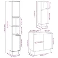 Ensemble de meubles de salle de bain 3 pcs gris béton
