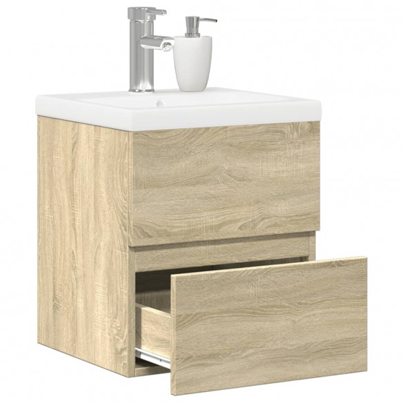 Ensemble de meubles de salle de bain 2 pcs chêne sonoma