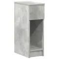 Table de chevet avec tiroir gris béton 20x36x60 cm