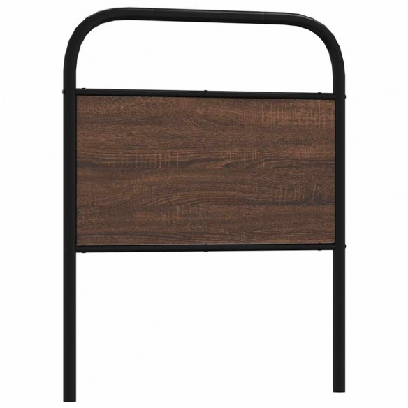 Tête de lit chêne marron 75 cm acier et bois d'ingénierie