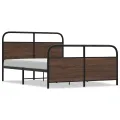Cadre de lit en métal sans matelas chêne marron 140x190 cm
