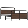 Cadre de lit en métal sans matelas chêne marron 140x190 cm