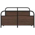 Cadre de lit en métal sans matelas chêne marron 140x190 cm