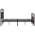 Cadre de lit en métal sans matelas chêne marron 140x190 cm