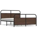 Cadre de lit en métal sans matelas chêne marron 150x200 cm