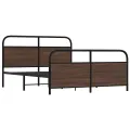 Cadre de lit en métal sans matelas chêne marron 150x200 cm