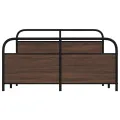 Cadre de lit en métal sans matelas chêne marron 150x200 cm
