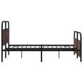 Cadre de lit en métal sans matelas chêne marron 150x200 cm