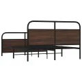 Cadre de lit en métal sans matelas chêne marron 150x200 cm