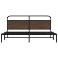 Cadre de lit en métal sans matelas chêne marron 180x200 cm