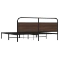 Cadre de lit en métal sans matelas chêne marron 180x200 cm
