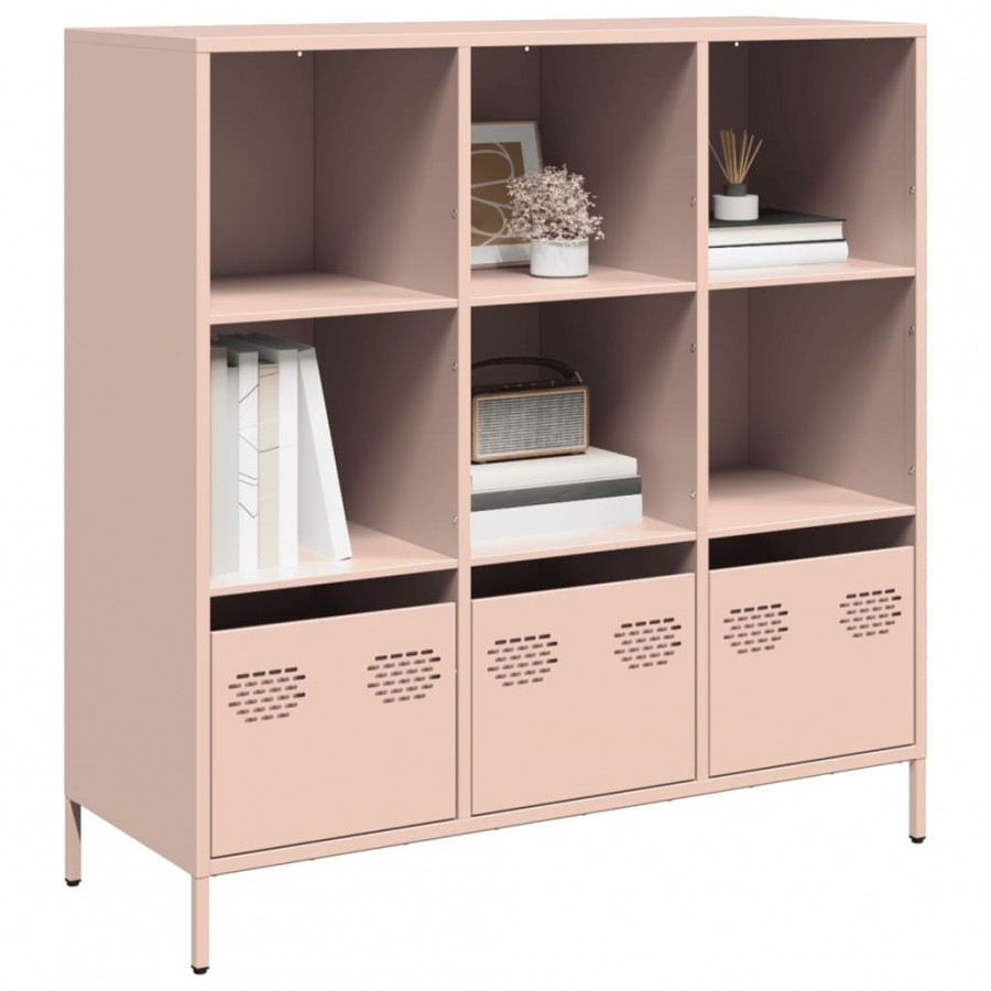 Buffet haut rose 101,5x39x103,5 cm acier