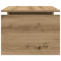 Table basse chêne artisanal 68x50x38 cm bois d'ingénierie