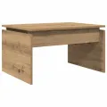 Table basse chêne artisanal 68x50x38 cm bois d'ingénierie