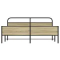 Cadre de lit en métal sans matelas chêne sonoma 183x213 cm
