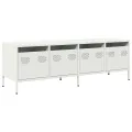 Meuble TV blanc 135x39x43,5 cm acier laminé à froid