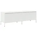 Meuble TV blanc 135x39x43,5 cm acier laminé à froid