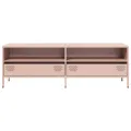 Meuble TV rose 135x39x43,5 cm acier laminé à froid