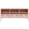 Meuble TV rose 101,5x39x43,5 cm acier laminé à froid