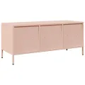 Meuble TV rose 101,5x39x43,5 cm acier laminé à froid