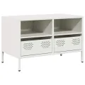 Meuble TV blanc 68x39x43,5 cm acier laminé à froid