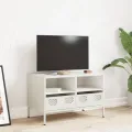 Meuble TV blanc 68x39x43,5 cm acier laminé à froid